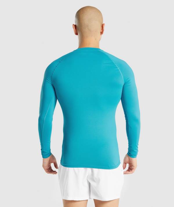 Panske Mikiny Gymshark Element Baselayer Long Sleeve Modre | SL5803194